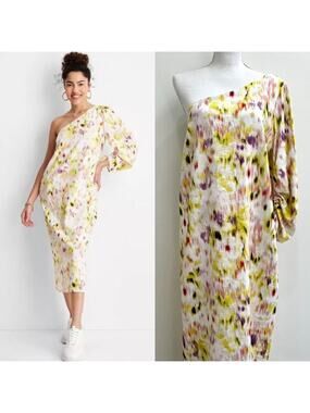 NWT Future Collective Gabriella Karefa-Johnson Linen One Shoulder Midi Dress M
